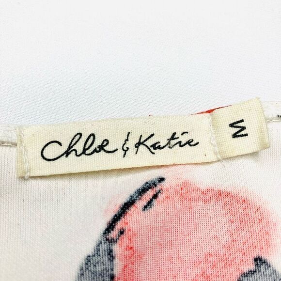 Chloe & Katie Womens Top Sleeveless Bodycon Lace Up Closure Floral Medium - Picture 5 of 9